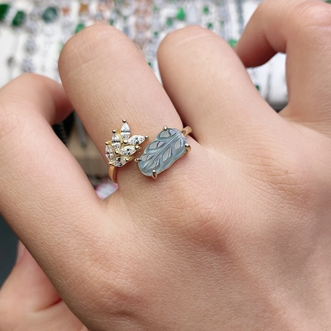 翡翠银S925镶嵌戒指