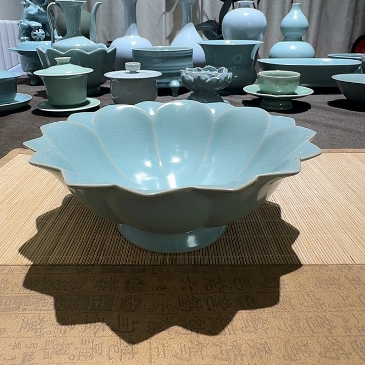 陶其他全手工，莲花碗