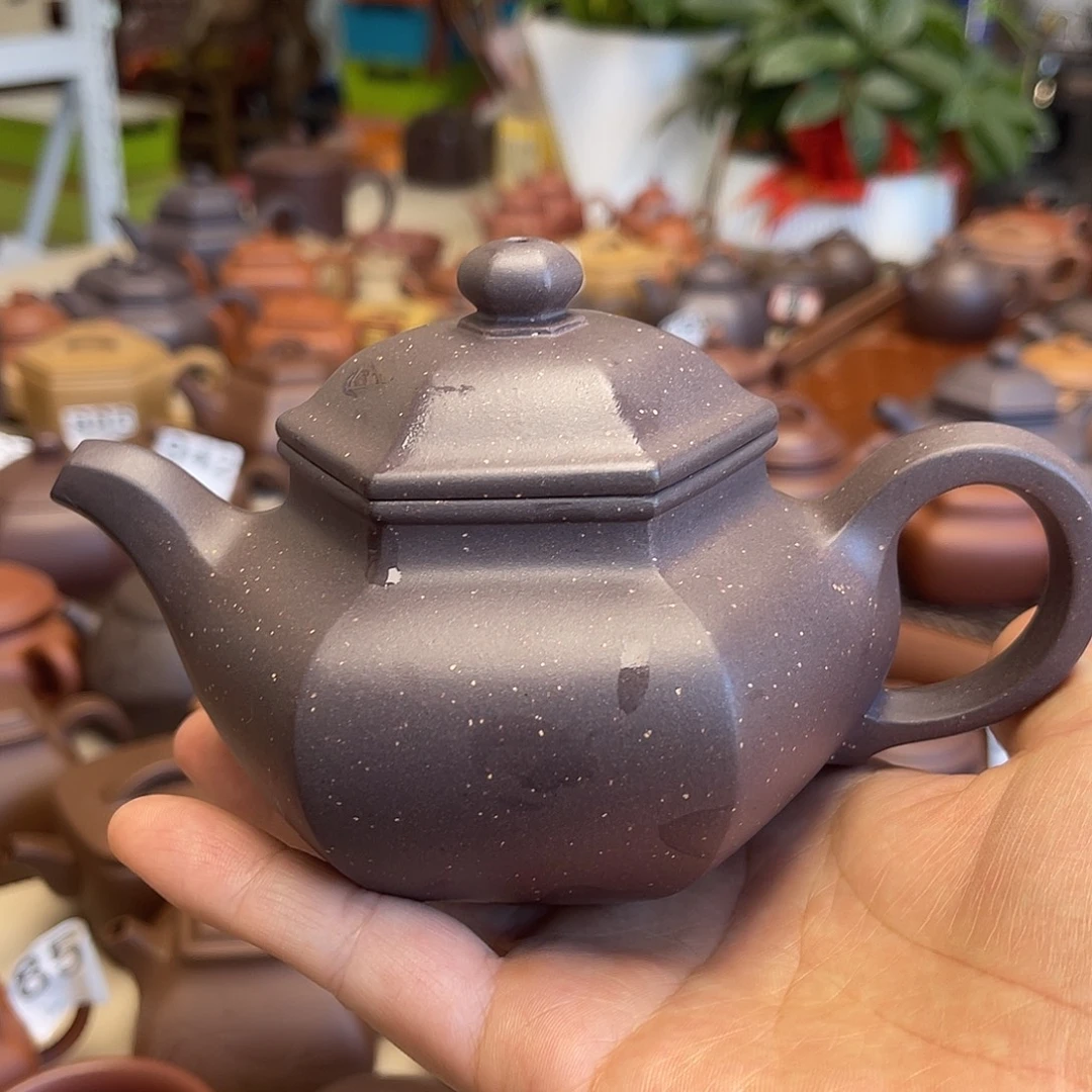 茶宠紫砂微瑕六方仿古300毫升