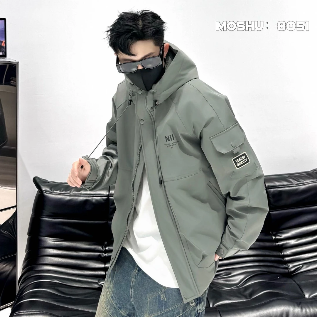灰色【DDS情侣冲锋衣棉服】简约高级感外套二棉Z-8051