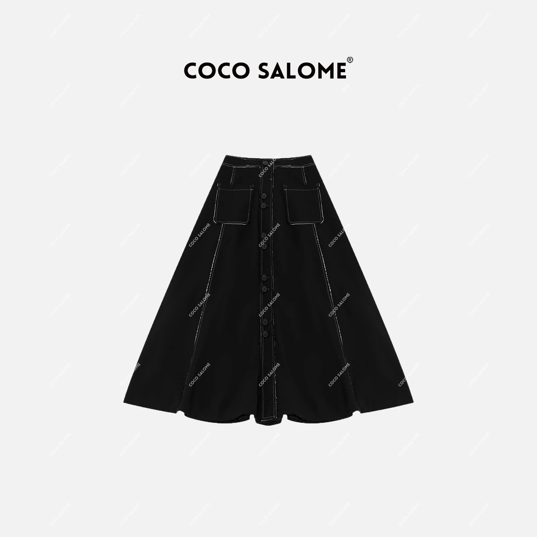 COCO SALOME⑥【古曼巴】2024女款重工休闲直筒裙6660