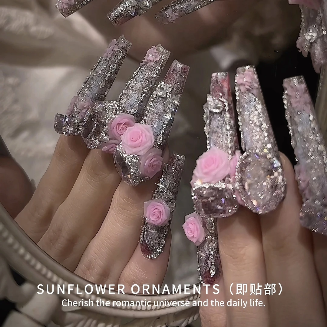 《美添美甲饰品锆石》冰花切-千禧玫瑰切-美少女战士-尖底超闪爆闪