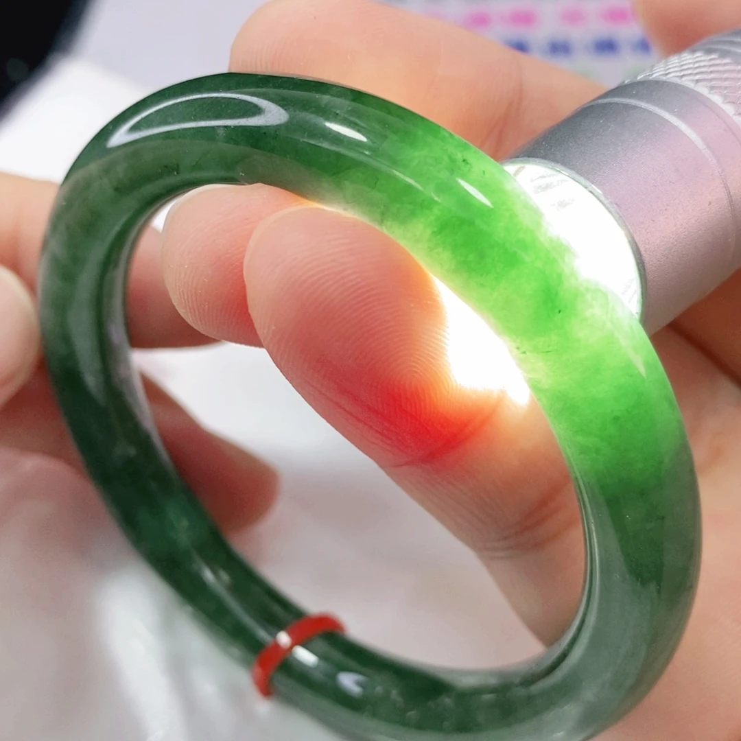 未镶嵌手镯翡翠54圈口圆条