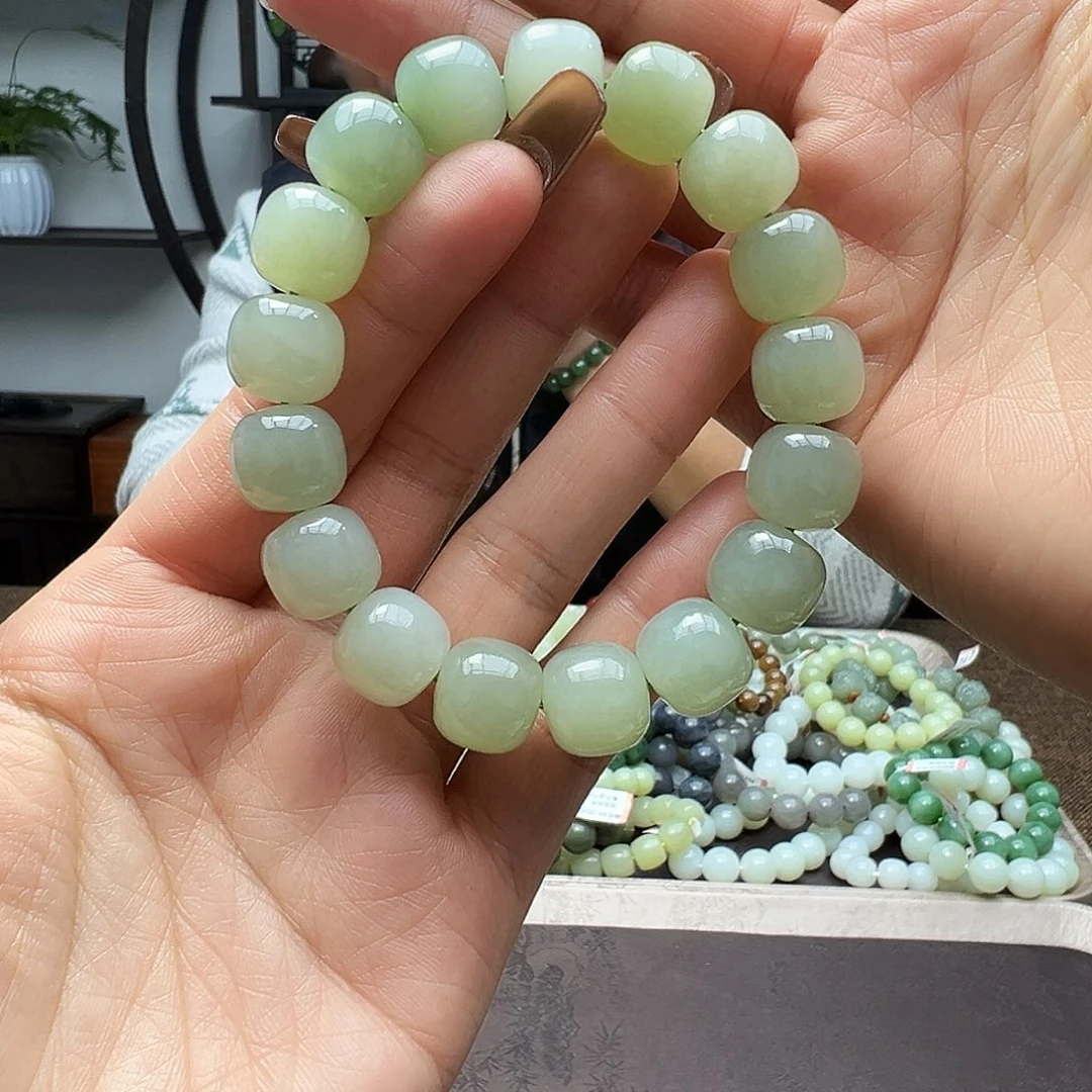 和田玉未镶嵌手链13冰晴水