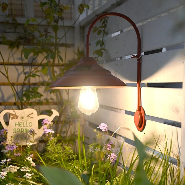 花园铁艺太阳能灯壁挂装饰户外摆件创意挂灯高亮庭院布置阳台布景