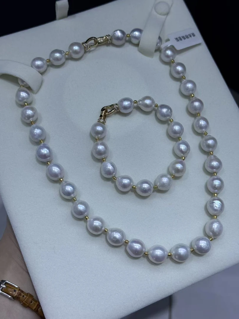 【WE-3710】11-12mm白色S925淡水巴洛克项链时尚套链气质