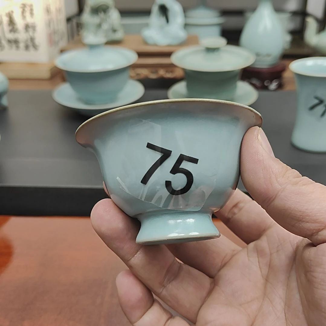 手工仿古釉罗汉杯微瑕福利捡漏