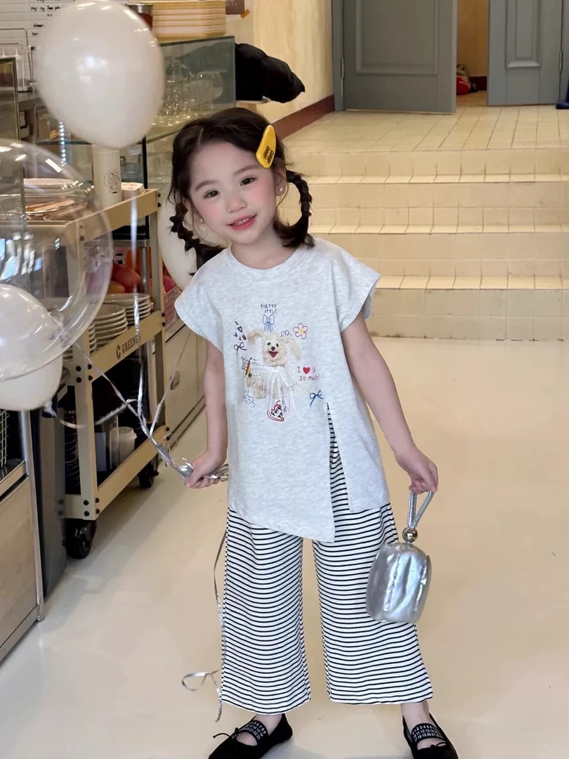 【现货】XT251350夏季新款儿童套装女童夏季两件套女宝