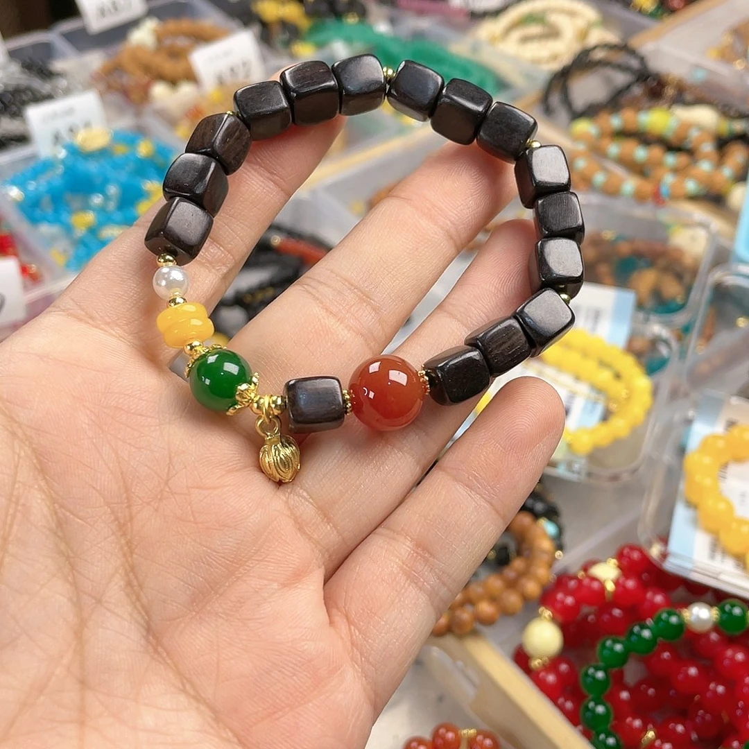 玉髓手饰银S925镀金镶嵌