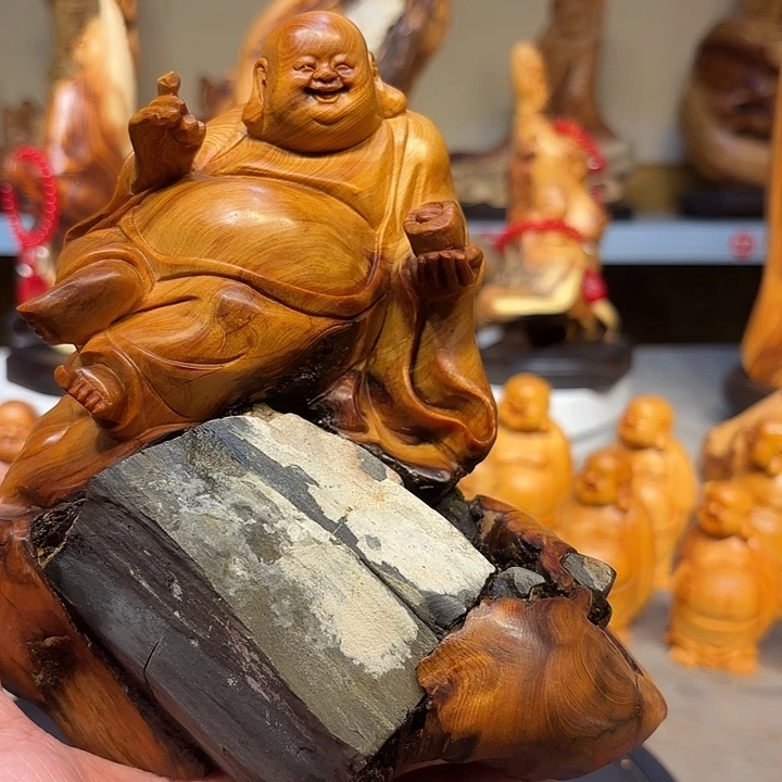 柏木太行崖柏弥勒佛