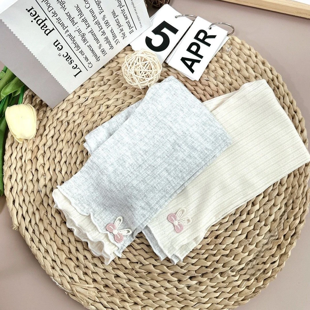 女童打底裤夏季薄款花边七分透气儿童打底裤宝宝婴儿裤子百搭可爱