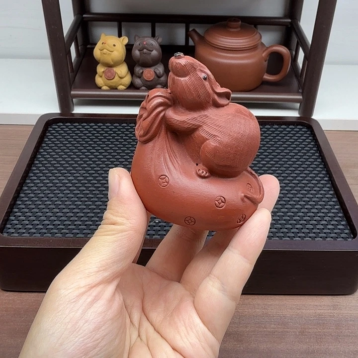 茶案朱泥老鼠茶宠