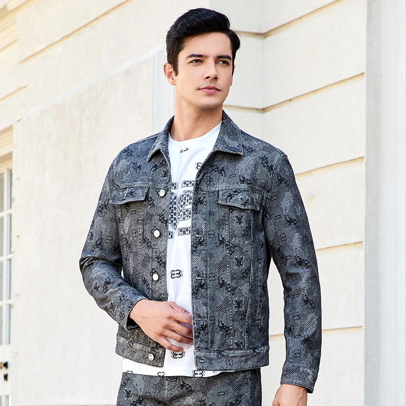 斯里卡琪春季新款男装水洗牛仔韩风休闲外套