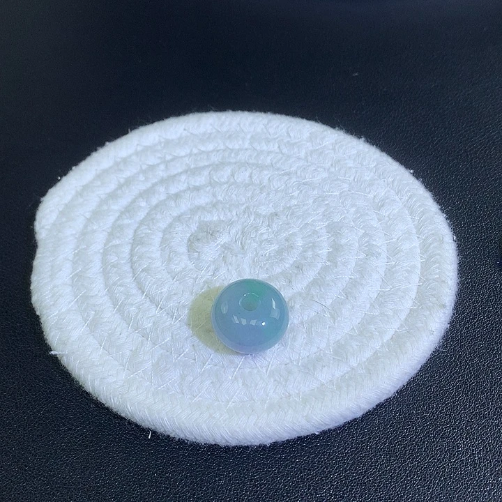 翡翠散珠天然缅甸翡翠大鼓珠卡18厚2 春彩