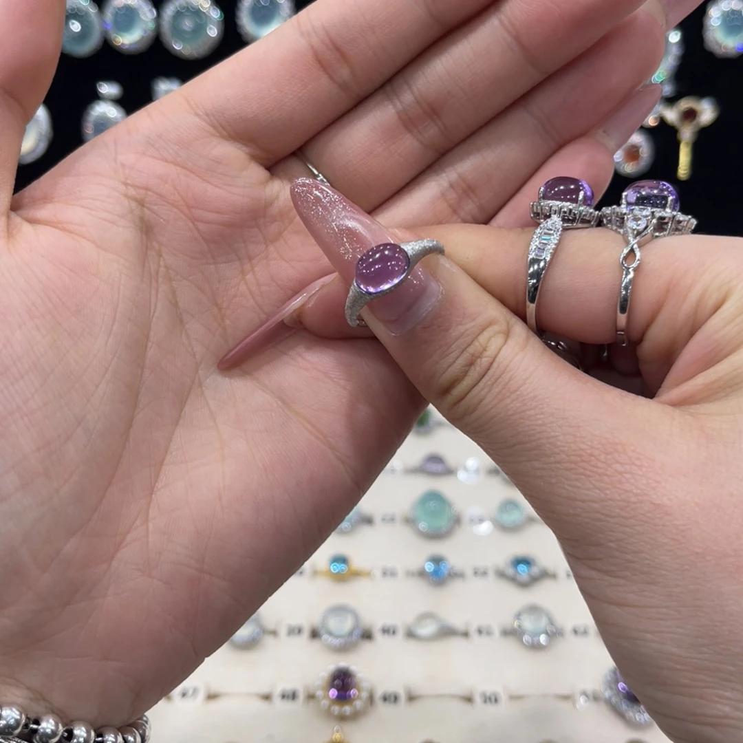 伊***美紫晶戒指银S925镶嵌