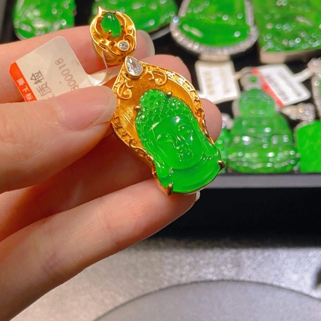 翡翠银S925镶嵌吊坠(不含链)