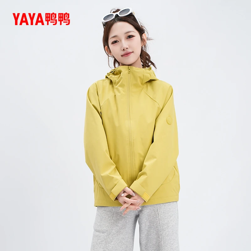 YAYA/鸭鸭外套短款男女春秋时尚户外宽松百搭简约上衣YF5P000887P