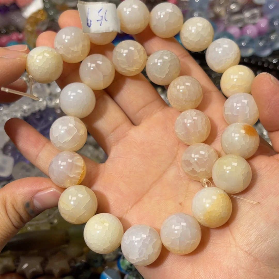 玛瑙/玉髓散珠盐源龙鳞玛瑙卡16
