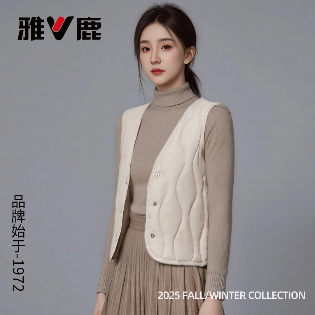 【中国好羽绒】雅鹿羽绒马夹女冬新款内胆短款大衣内搭马甲轻薄背心