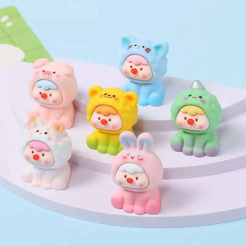 《对对碰直播拆》小丑渐变动物DIY饰品摆件
