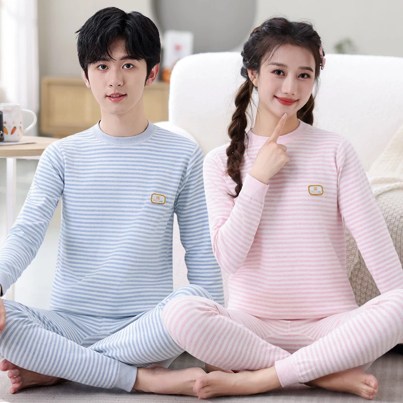 青少年彩棉儿童内衣套装中大童男女大童纯棉打底保暖秋衣秋裤