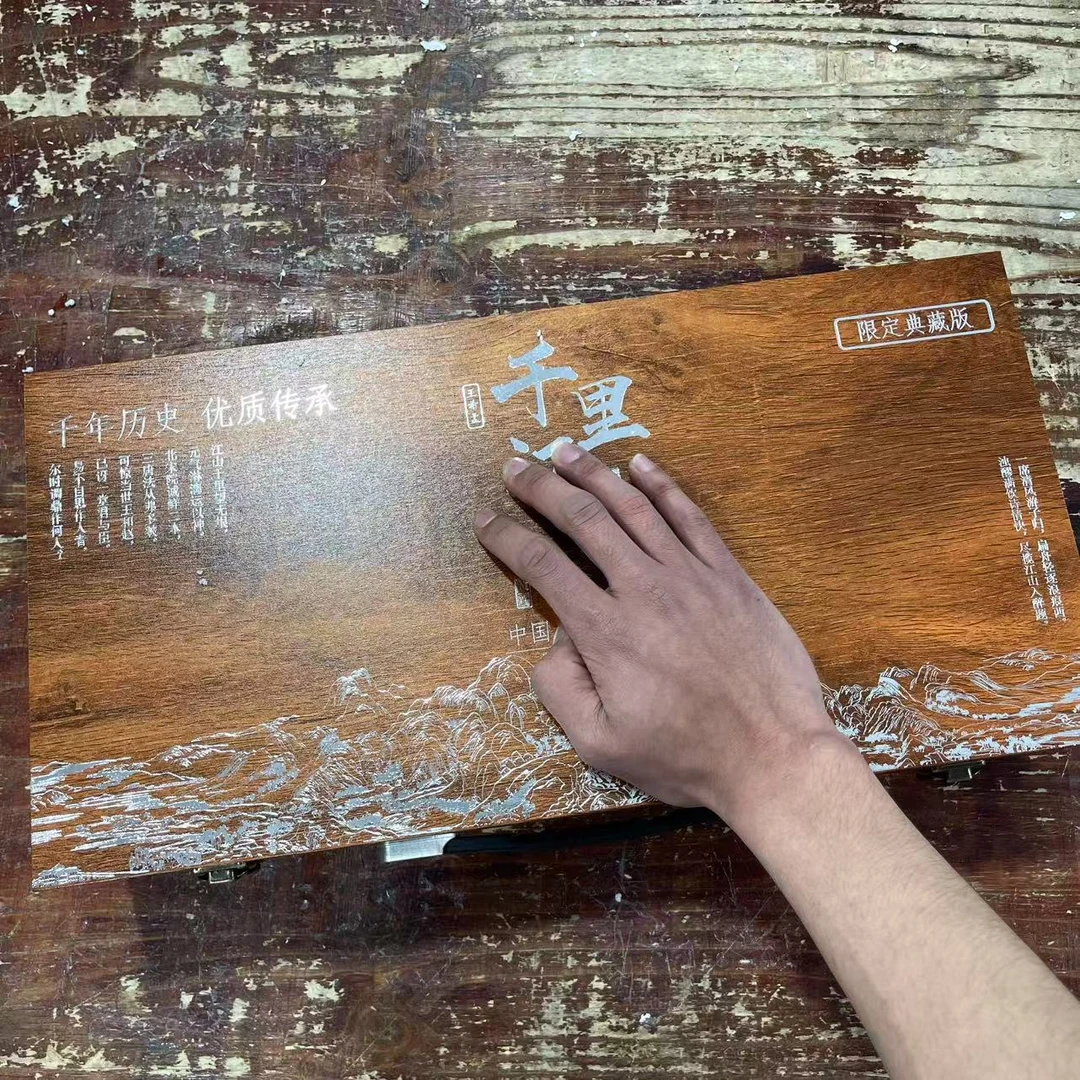 羊脂玉瓷素烧创意浮雕千里江山泡茶壶茶盖碗茶具套装伴手礼TT008