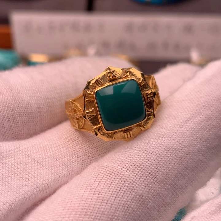 绿松石18K金镶嵌车挂A45