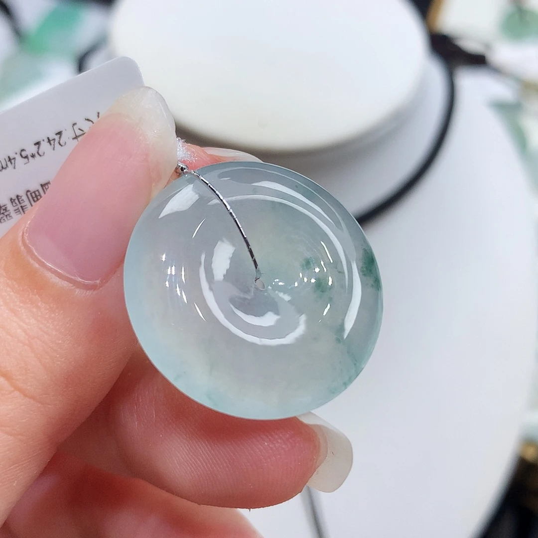 翡翠未镶嵌胸饰翡翠100，24.6/5.4