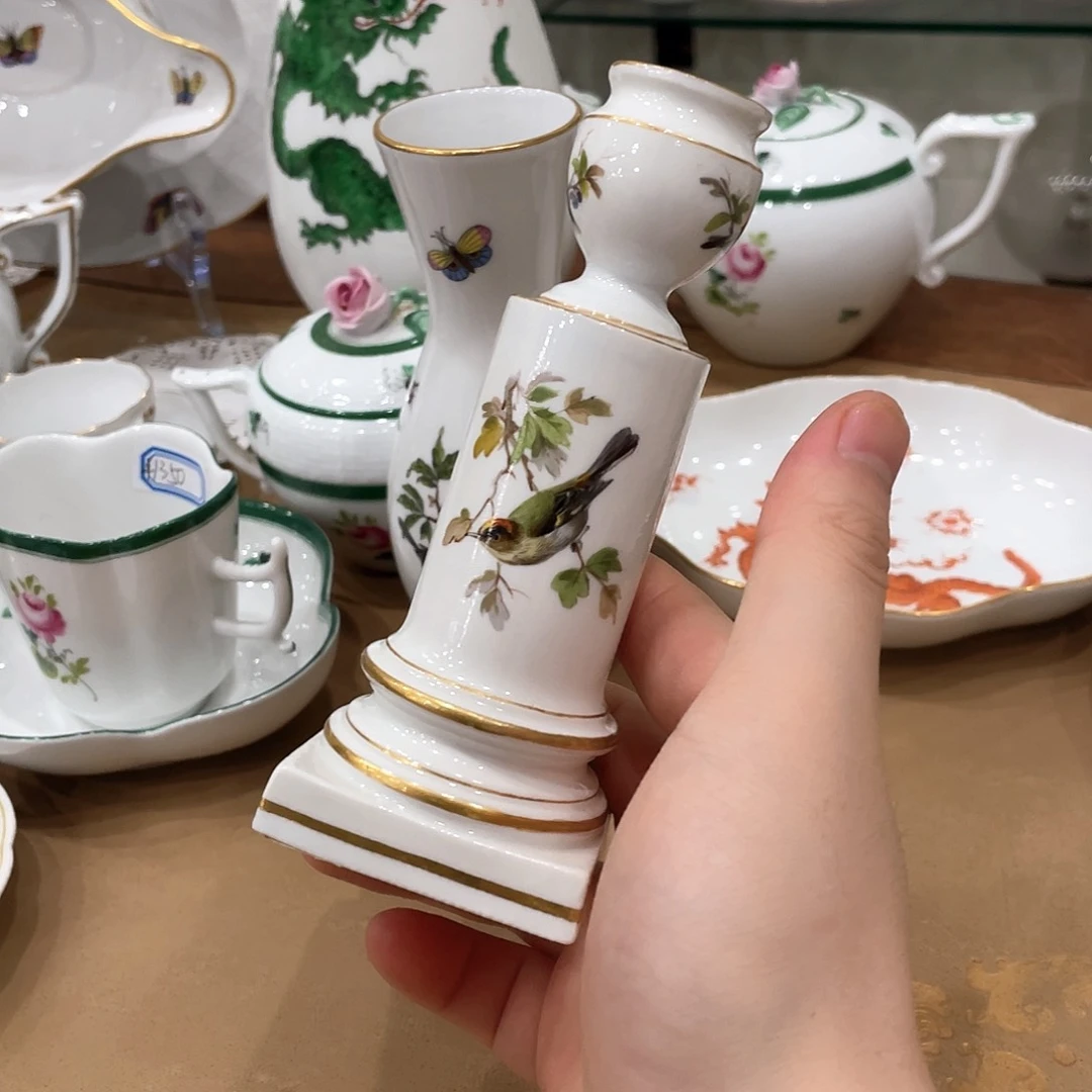 瓷片中古一等鸟绘烛台