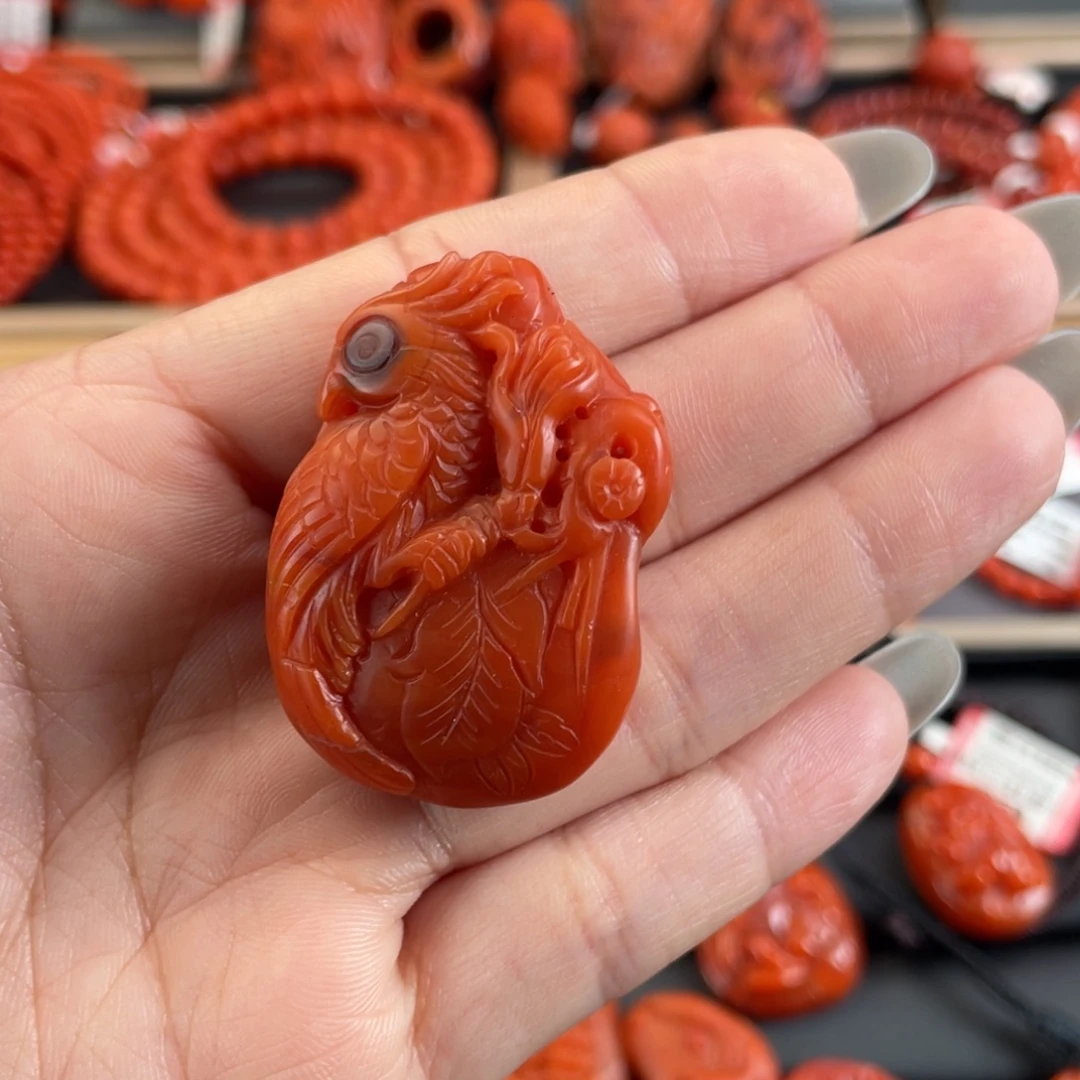 南红玛瑙未镶嵌吊坠(不含链)保山南红英明神武