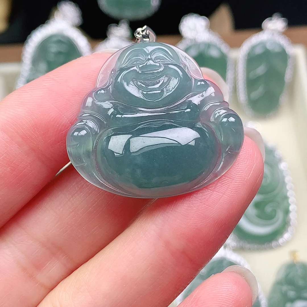 大***好翡翠银S925镶嵌颈饰吊坠