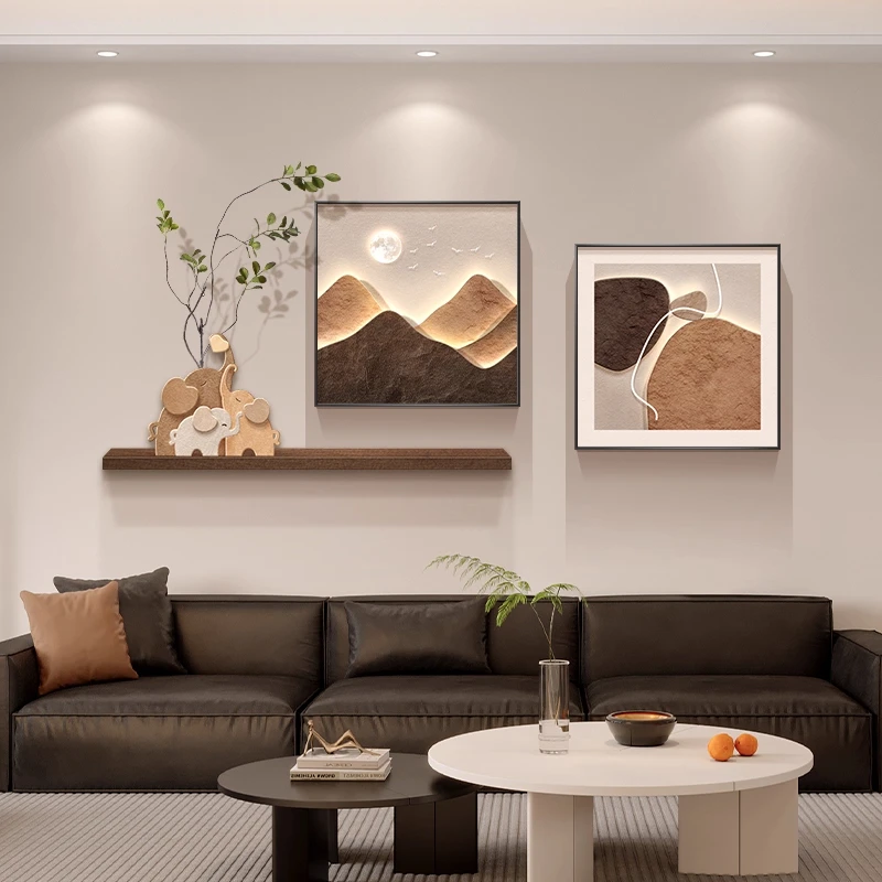 现代轻奢客厅装饰画新款高档大气沙发背景墙挂画餐厅玄关山水壁画