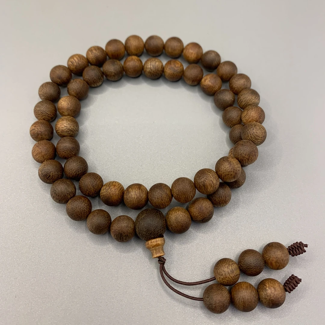 沉香手串8mm双圈99沉海南莺歌绿奇楠多样性发其一