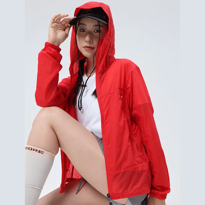 夏季新款户外运动皮肤衣防晒衣连帽外套 明星同款无标 反光条设计