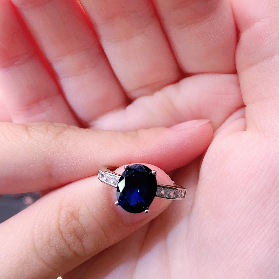 银S925镶嵌戒指蓝宝石