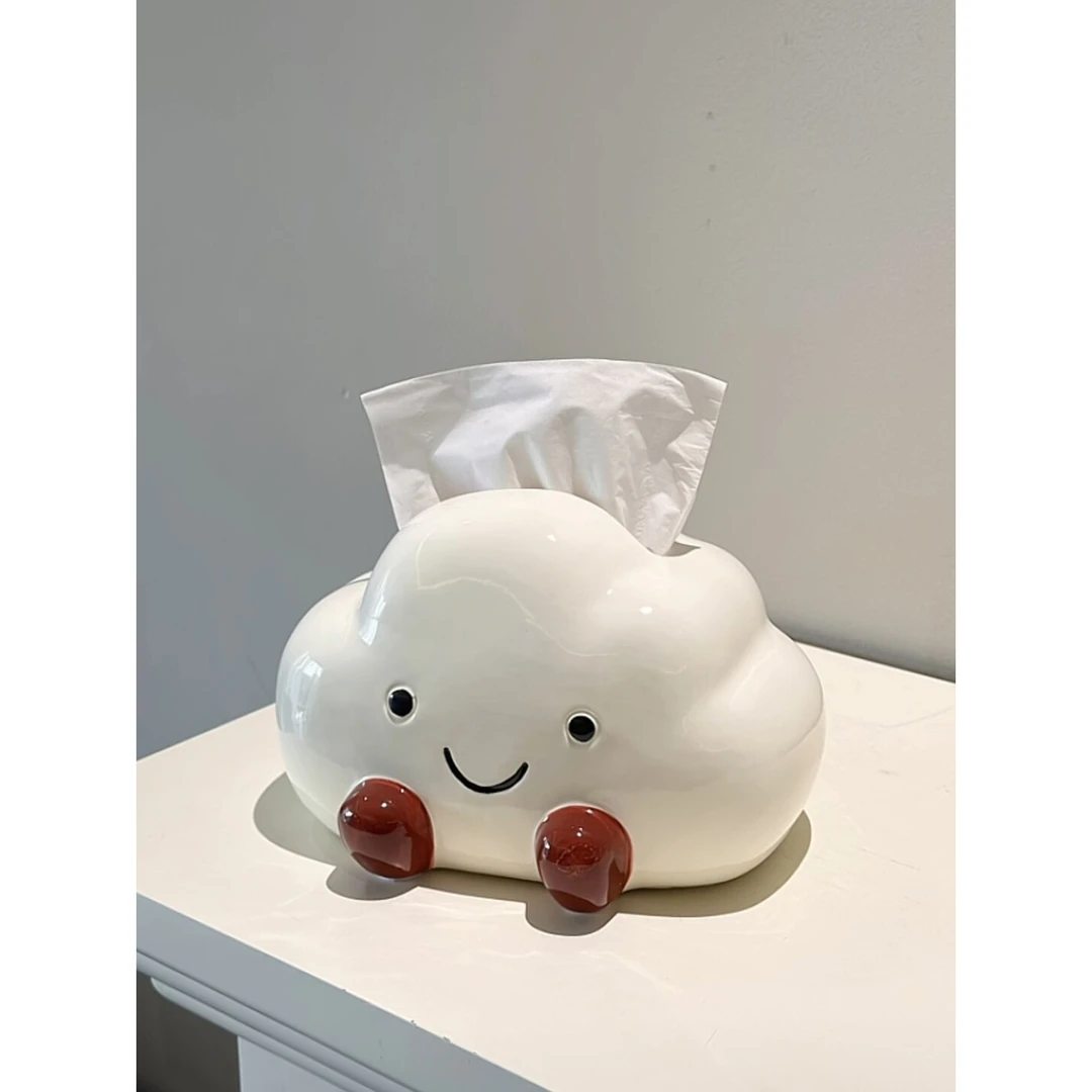 MOMO·云朵纸巾盒可爱摆件抽纸盒家用陶瓷轻奢高级感 · 云朵纸巾盒