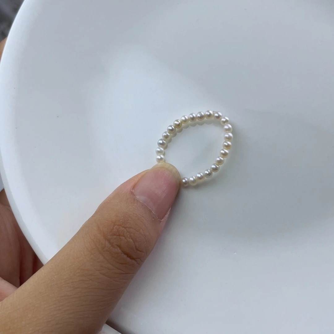 淡水珍珠手绳未镶嵌3mm戒指