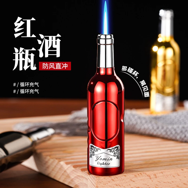 创意红酒瓶造型直冲打火机充气趣味玩具创意个性奇葩稀奇古怪礼品