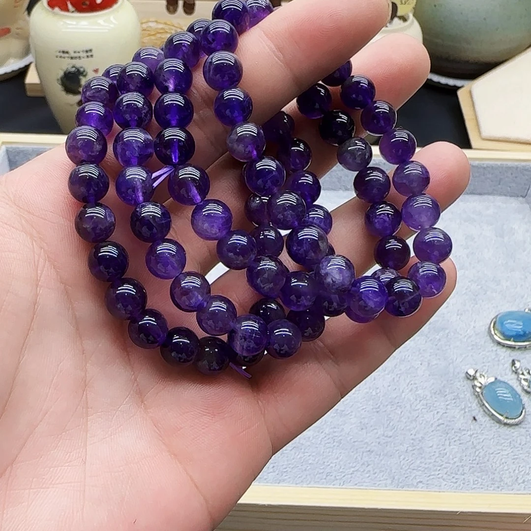 紫晶未镶嵌手串水晶