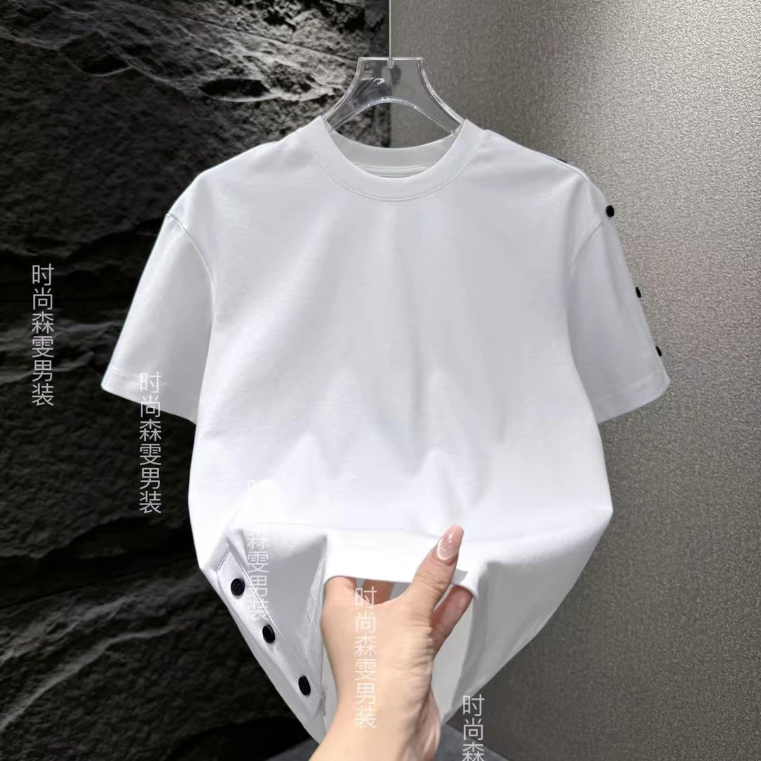 春夏气质男人味扣子简约时尚休闲男士T恤62032