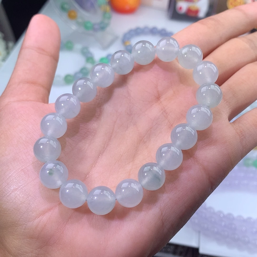 翡翠未镶嵌手链冰种晴水飘花手串