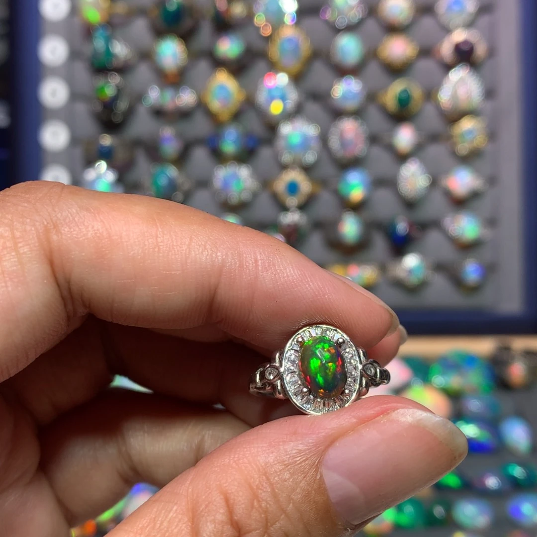 欧泊银S925镶嵌戒指款式春**暄