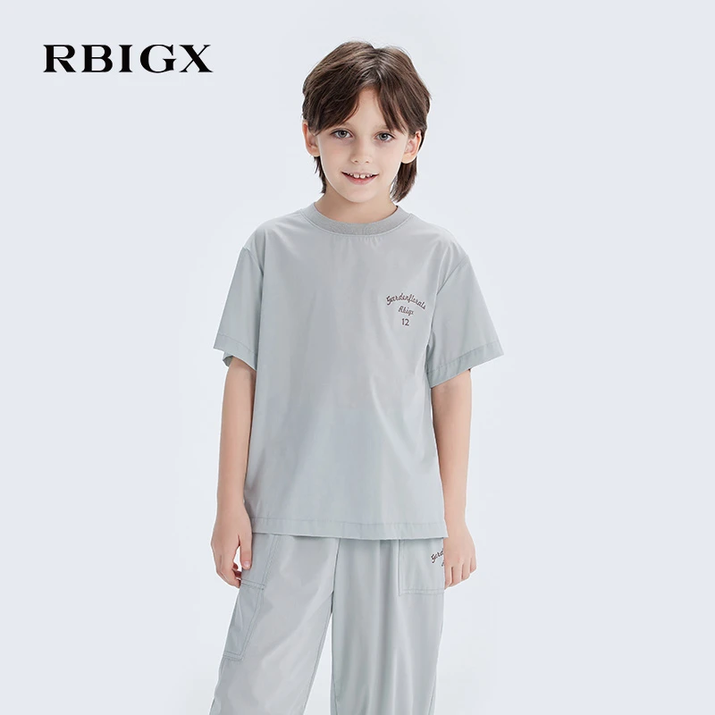 RBIGX瑞比克童装夏季新款运动休闲洋气印花潮流百搭t恤