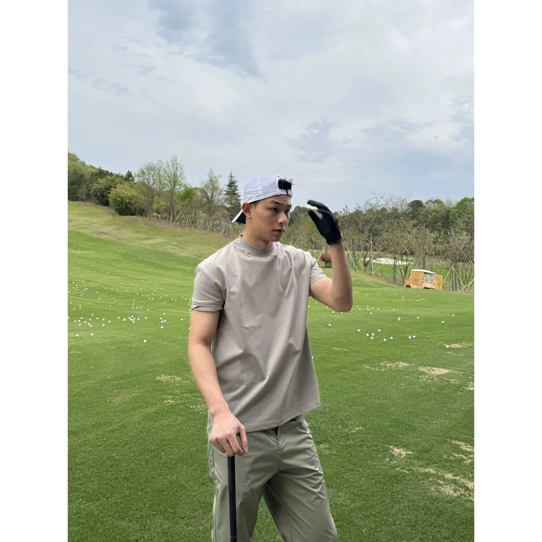 GTAL同款美式纯色T纳维亚科技面料健身运动冰皮速干弹力圆领短袖