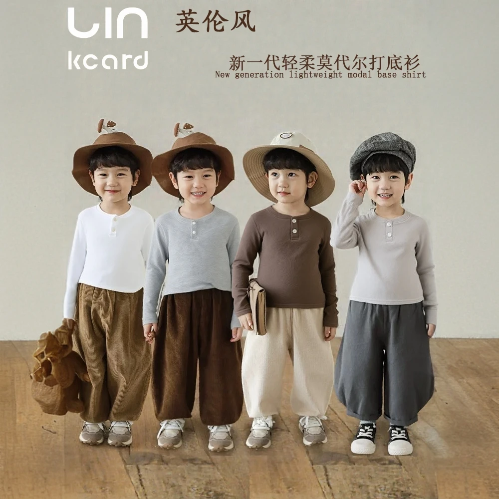 春秋男童长袖卫衣男女长袖T恤宝宝套头百搭女童韩系英伦风打底衫