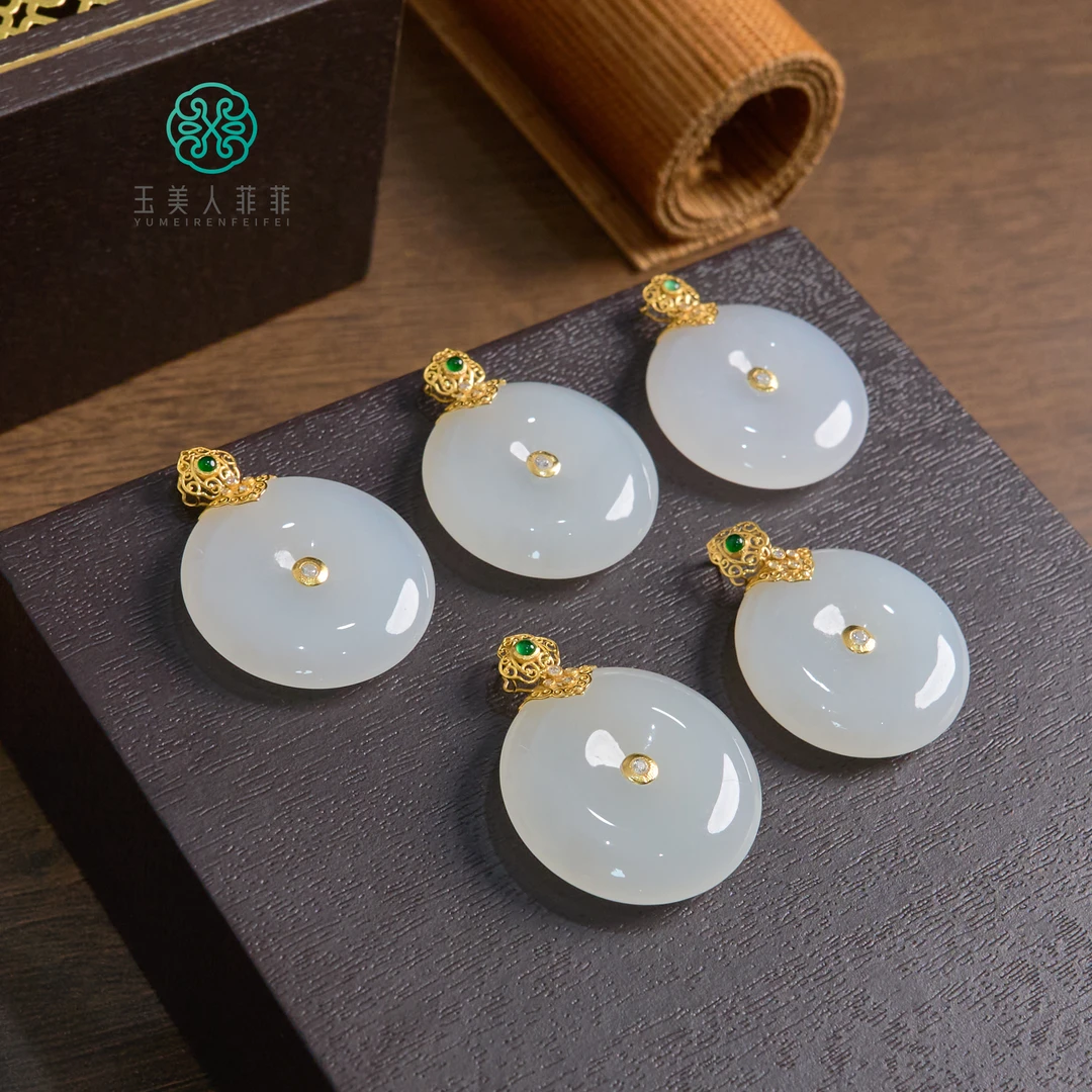 菲菲珠宝好~和田玉平安扣吊坠约25mm-多样性发一