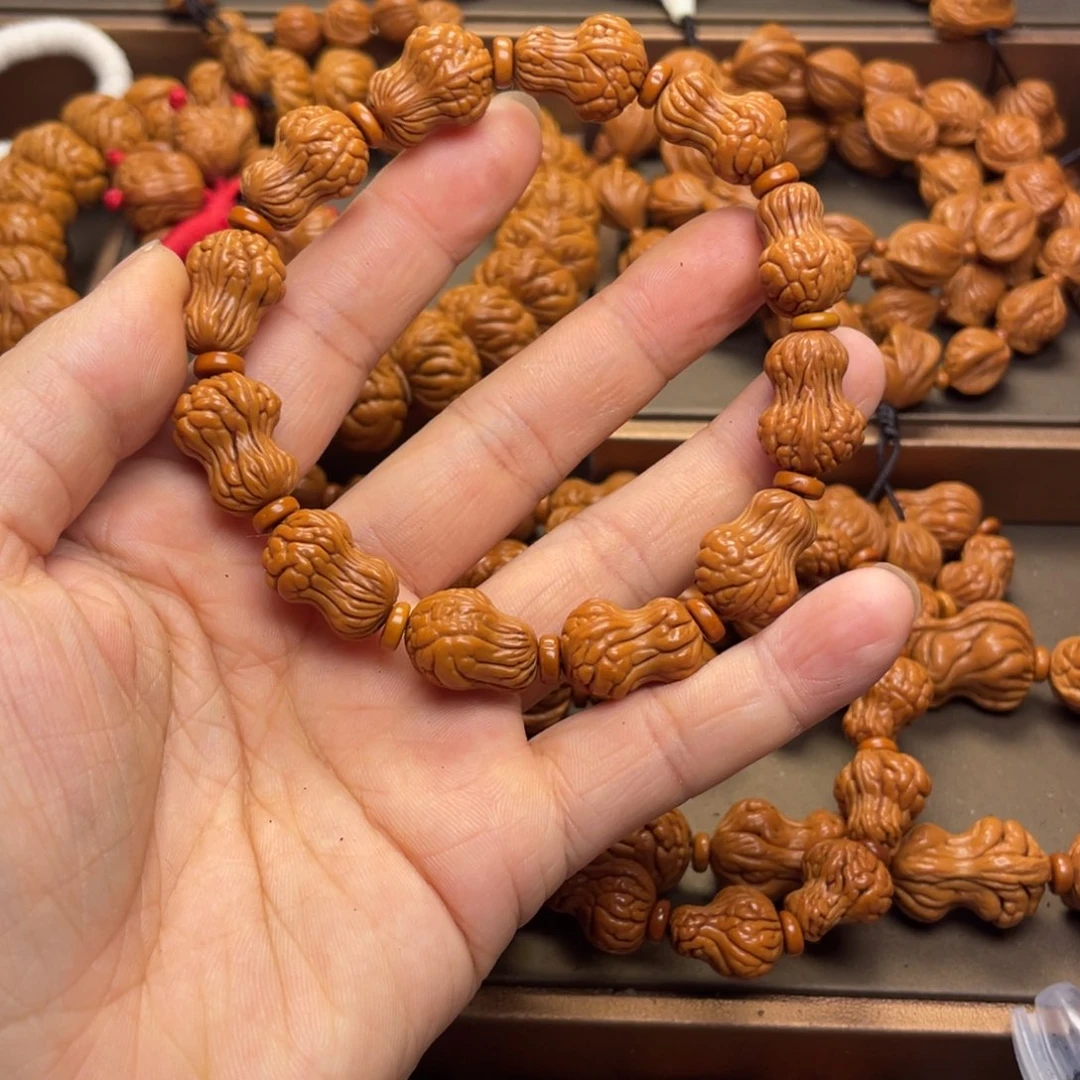 邦***红桃核手串龙纹桃核9