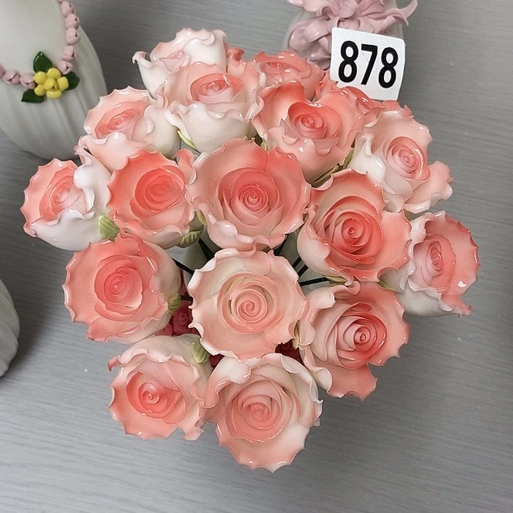 陶瓷纯手工捏花设计