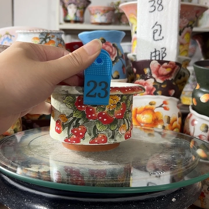 景德镇手绘花盆满38包邮