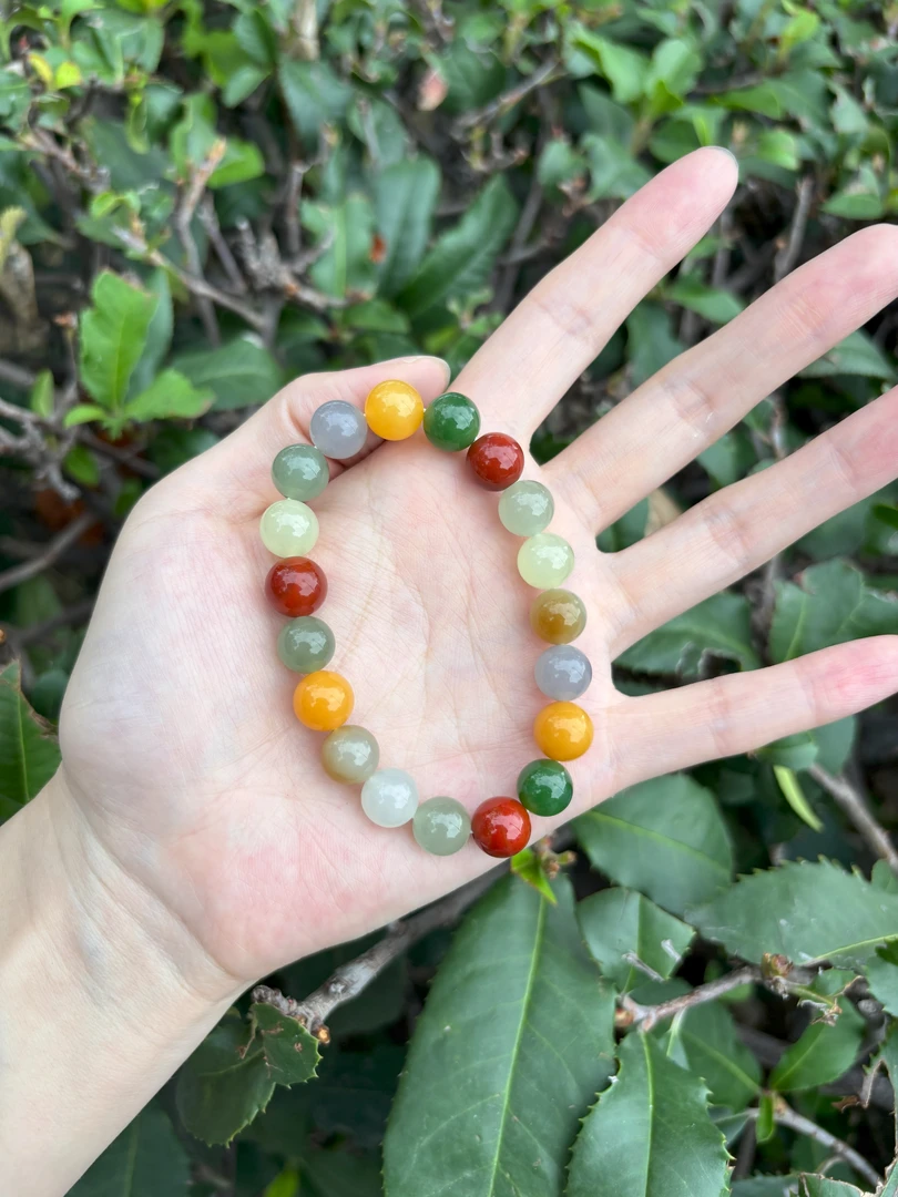 10MM和田玉多宝手串百搭国风女士玉手串时尚精美圆珠手链多样发一